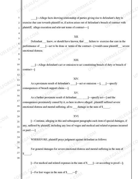 Elements For Intentional Infliction Of Emotional Distress | US Legal Forms