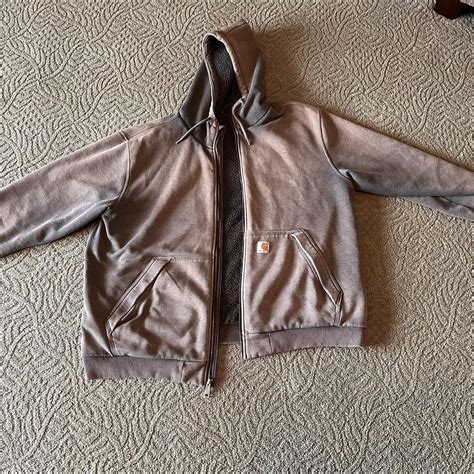 Dark Grey Carhartt Jacket Hoodie Size XXL. Super... - Depop