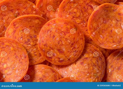 Organic Dry Beef Pepperoni Slices Stock Photo - Image of gastronomy ...