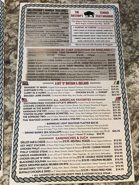 Menu at Portside Pub & Grille, Sebastian