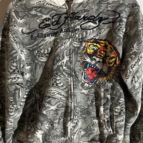 Vintage rare ed hardy hoodie one of a kind ed... - Depop