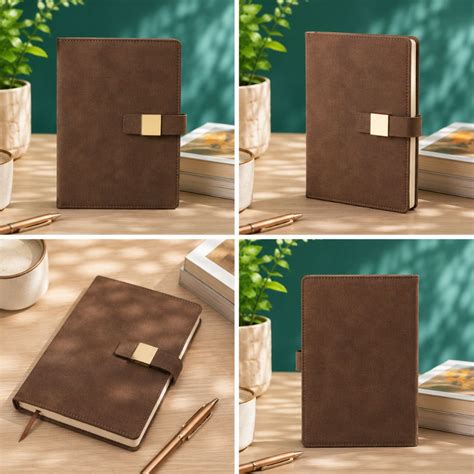 Premium A5 Brown Leather Hard Cover Single Line Notebook | 208 Pages ...