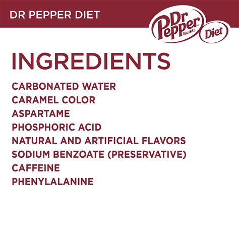 Dr Pepper Nutrition Label Diet Dr Pepper® 12 Fl Oz Keurig Dr Pepper