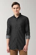 Buy Men Black Super Slim Fit Textured Full Sleeves Casual Shirt Online ...