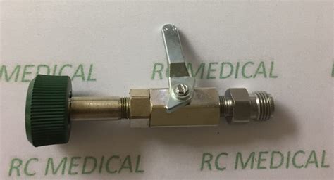 Oxygen DISS Male with Shut Off Valve X Oxygen DISS Female Hand Tight - RC Medical