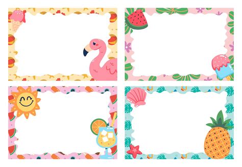 Summer name badges 10 free pdf printables – Artofit