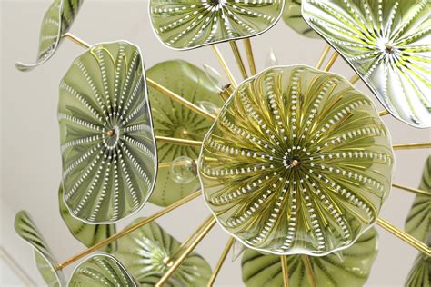 Murano Hand Blown Chartreuse Green Glass Chandelier, in stock For Sale at 1stDibs | green murano ...