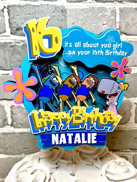 Spongebob Boys Who Cry sweet 16 Birthday in a Box — Custom cake toppers ...