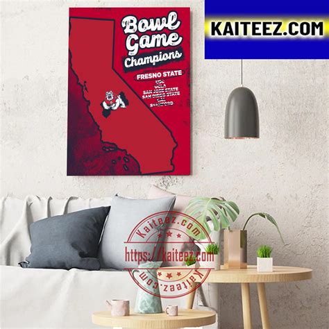 Fresno State Football Is Jimmy Kimmel LA Bowl Game Champions Art Decor ...