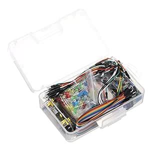 Electronic Fun Kit Bundle with Breadboard Cable Resistor Capacitor LEDs ...