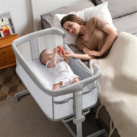 Amazon.com: besrey Baby Bassinet Bedside Sleeper, All Mesh Bedside Bassinet for Newborn Infant ...