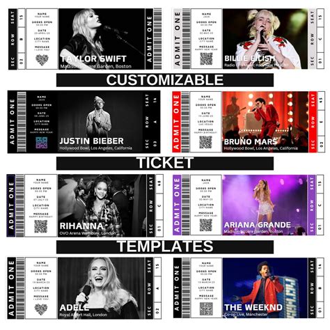 Editable Concert Ticket Template | Custom Concert Ticket | Printable ...