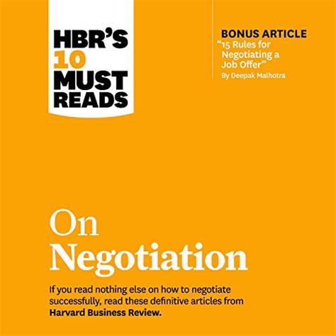 HBR's 10 Must Reads on Negotiation: HBR's 10 Must Reads Series (Audio ...