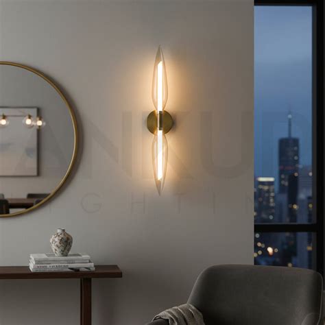 ANKUR CLEMATIS UP AND DOWN OPAL LINE ANTIQUE BRASS AND CONE GLASS ...