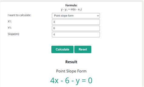 Image result for Point-Slope Form Example