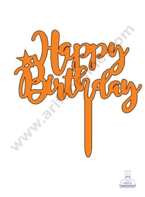 CAKE DECOR™ 3 Inch 10 pcs Golden Acrylic Cake Topper - Happy Birthday ...