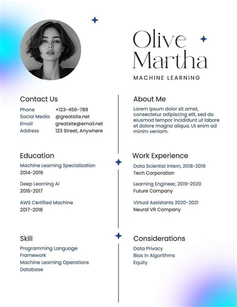 Machine Learning Resume 50485156 Template