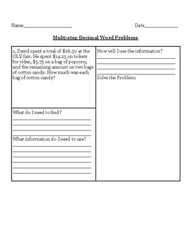 Multi-Step Decimal Word Problems 的图像结果