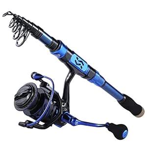 Sougayilang Spinning Fishing Rod Reel Combos,Portable Telescopic ...