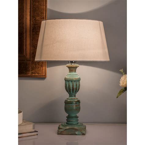 Buy Homesake Algae Trophy Carved Table Lamp White Drum Online