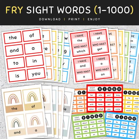 8th 100 Fry Sight Words: Roll & Read Sight Words, Fluency Worksheets ...