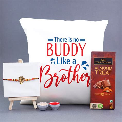 Send No Buddy Like a Brother Cushion with Rakhi Combo Online ...