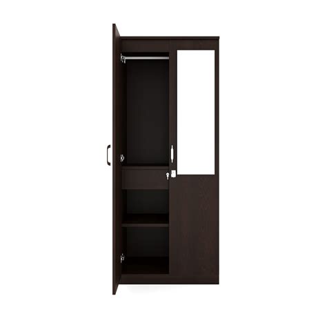 Buy Nilkamal Riva 2 Door Wardrobe with Mirror (New Wenge) Online