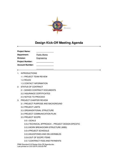 Kick Off Meeting Agenda Template