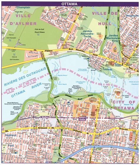 Map Ottawa, Ontario Canada.Ottawa city map with highways free download
