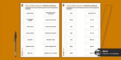 Thermal Decomposition Match and Draw (teacher made) - Twinkl