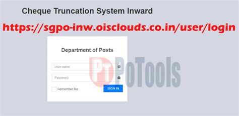 Web URL for Inward and Outward CTS Cheque Scan at Post Offices