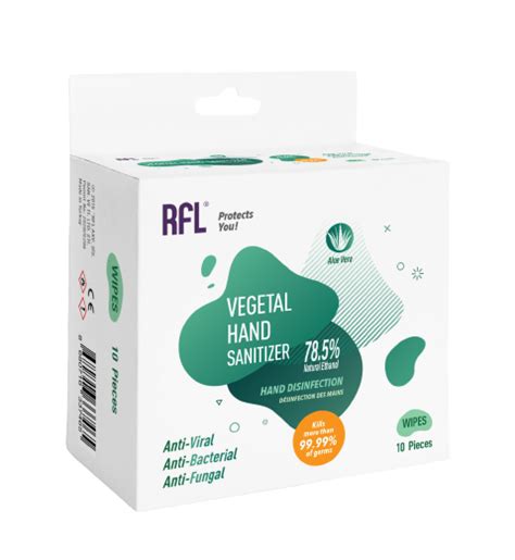 RFL Vegetal Hand Sanitizer Wipe Desinfektionstücher 10 Stück - Snowbox Shop