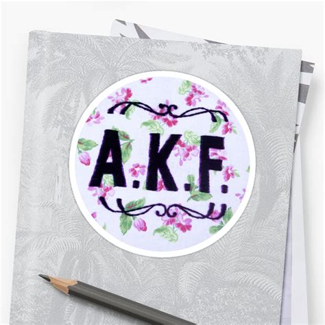 "AKF - floral" Sticker by LizNLarson | Redbubble