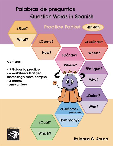 Palabras de Preguntas / Question words in Spanish – Alphabet Space