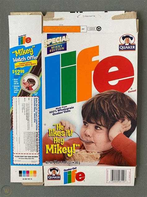 Quaker Life cereal box featuring Special MIKEY Edition from 2000 ...