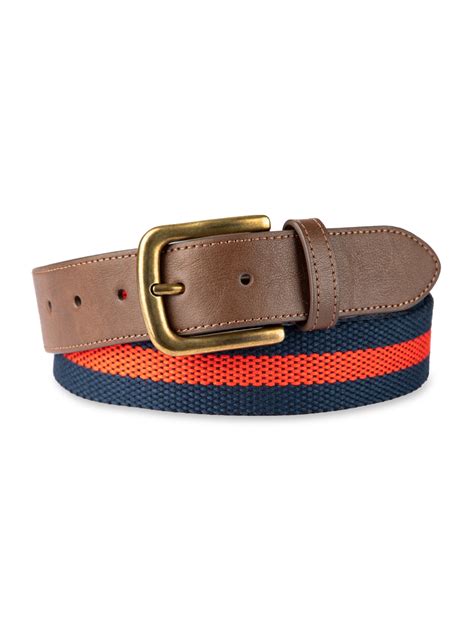 Chaps Men's Striped Web Fabric Belt - Classic Durable Casual Accessory ...