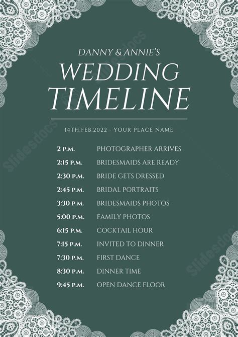 Wedding schedule template word | Beachweddingtips.com