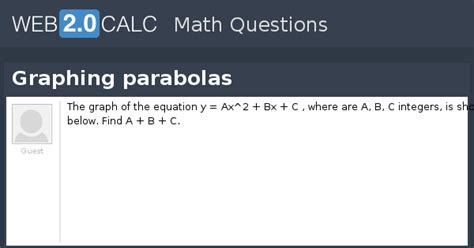 View question - Graphing parabolas