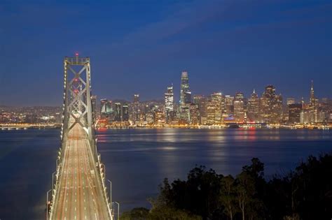 Premium Photo | San francisco bay bridge at sunrise