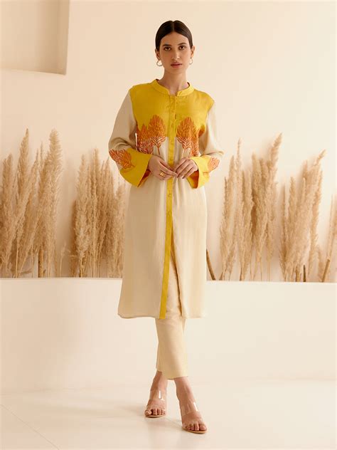 Buy Mustard/Light Gold Onyx Tunic Online - Chique