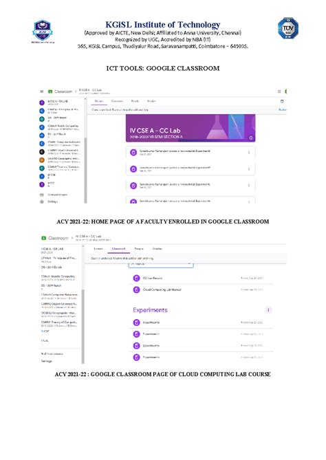 CSE CC LAB Screenshot - Cloud computing CS8791 - KGiSL Institute of ...