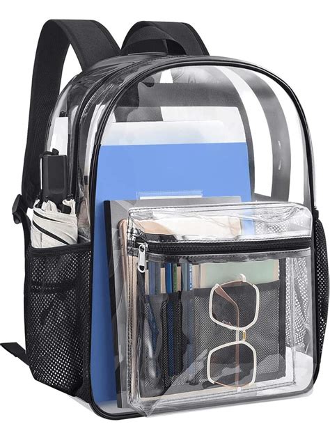 Clear Backpack Heavy Duty PVC Transparent Backpack With Reinforced ...