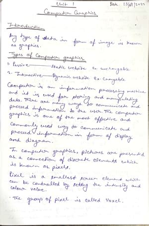 Unit 1 CG - What is computer Graphics? Computer graphics is an art of ...