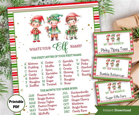Christmas What's Your Elf Name Game, Elf name board sign, What's Your ...
