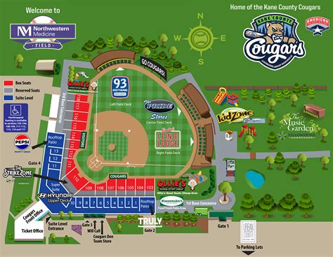 Stadium Map — Kane County Cougars