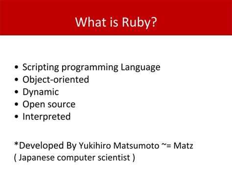 Image result for Ruby Programming Language Definition