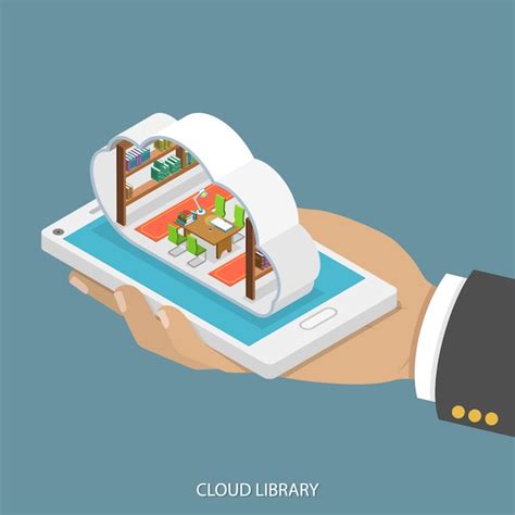 Mobile cloud library. | Premium Vector