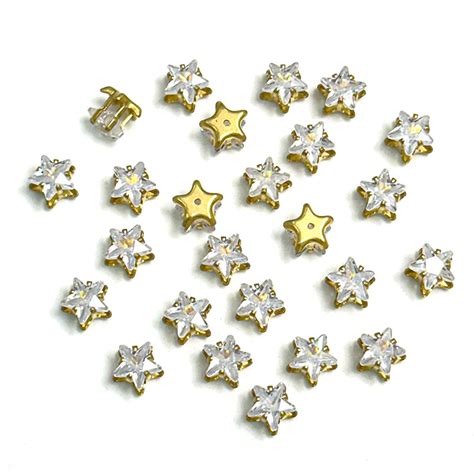 Shop Light Gold Crystal Rhinestones with Golden Claw Settings for ...