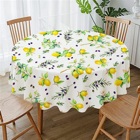Lemon Tablecloth, Yellow Lemons Table Cloth for Spring Summer ...