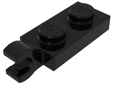 LEGO 63868 4535739 Black Plate, Modified 1 x 2 with Clip Horizontal on ...
